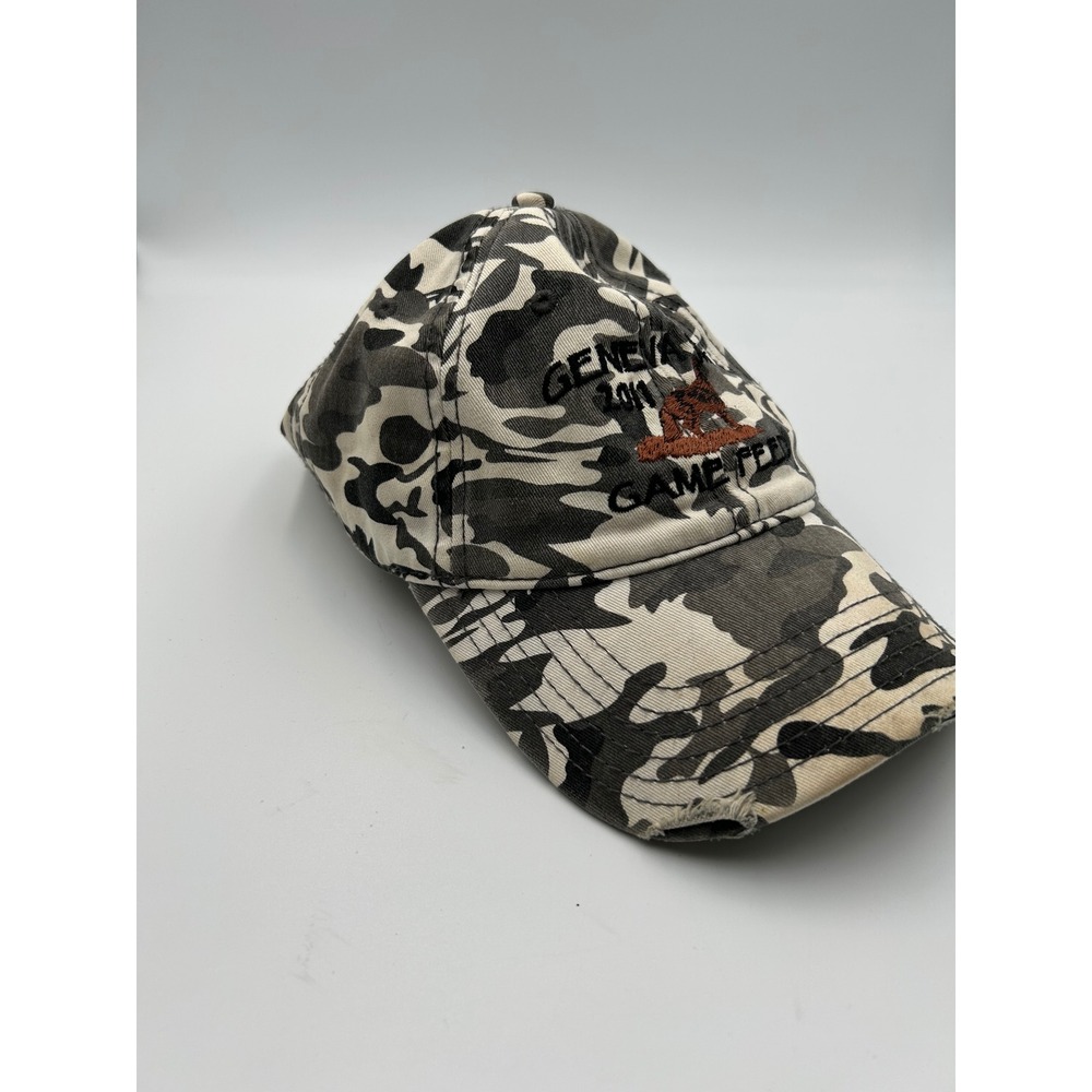 Otto Geneva WI 2011 Game Feed Camo Hat Black White Camouflage Wolf Baseball Cap